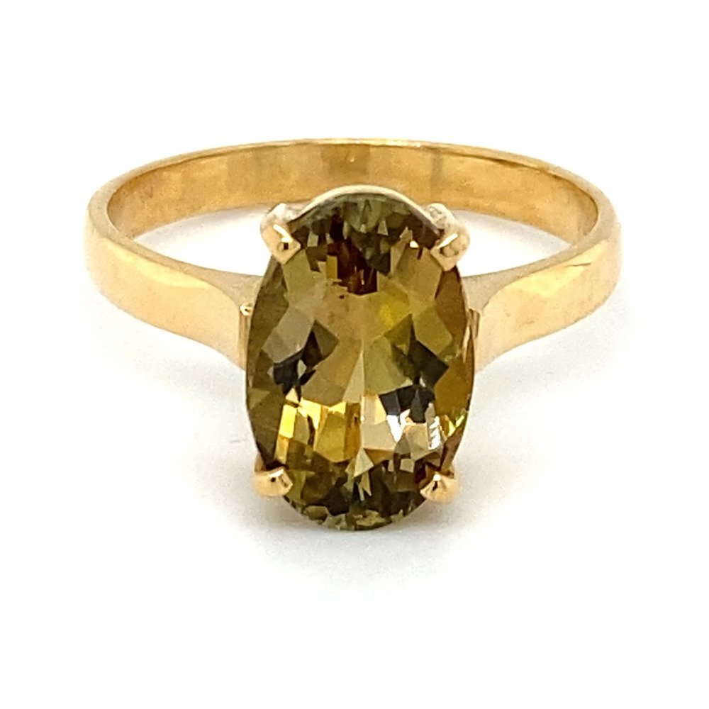 Yellow Tanzanite 3.52ct Solid 18K Yellow Gold Ring